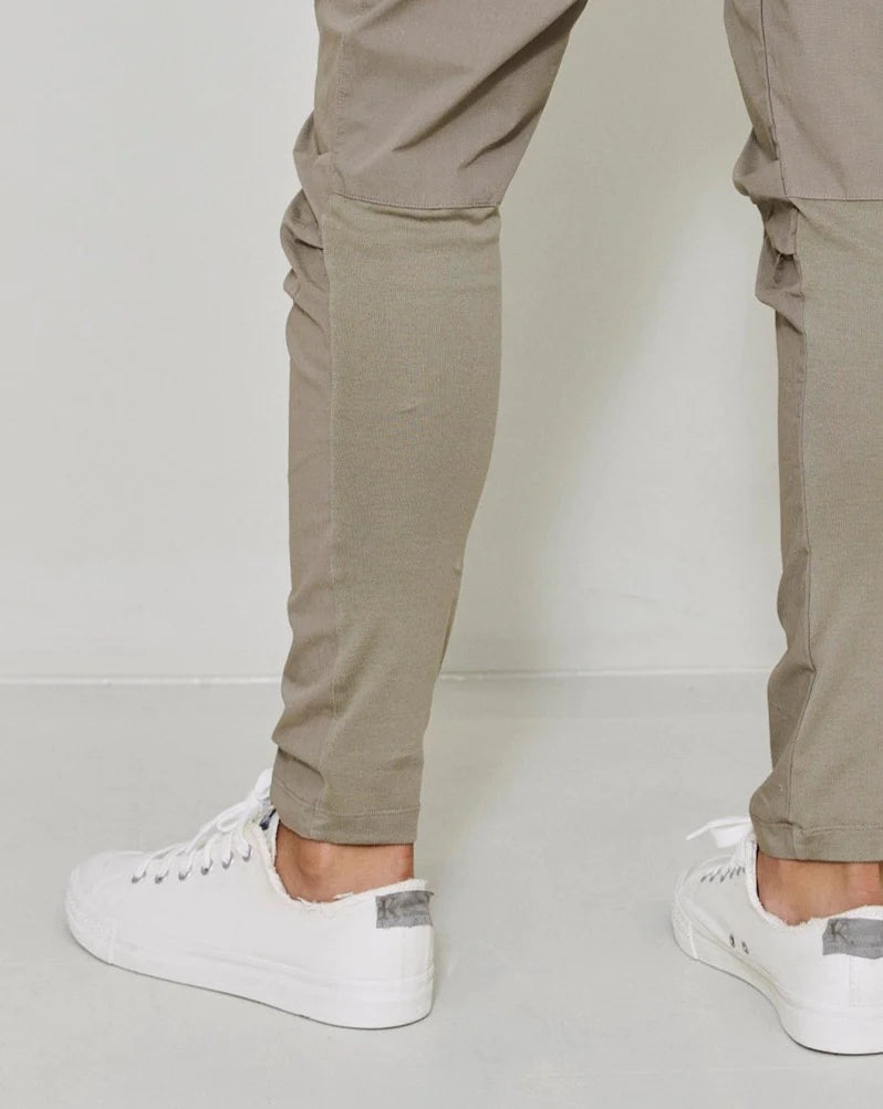 Cotton Tapered Pants - Vintage Khaki by Kristensen — view 4