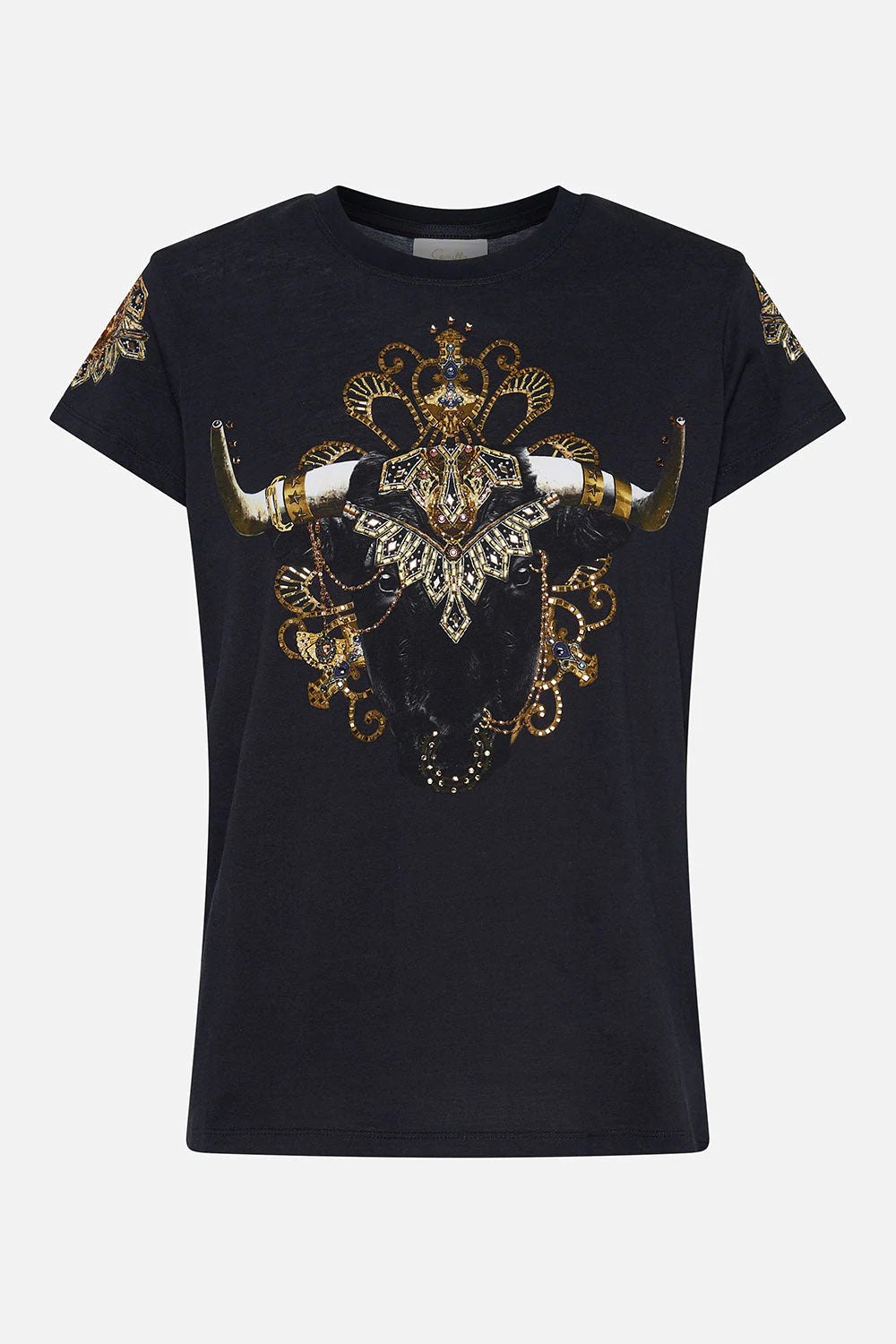 Slim Fit Round Neck Tee - Its All Over Torero by Camilla — view 6