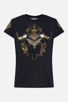 Slim Fit Round Neck Tee - Its All Over Torero by Camilla — view 6