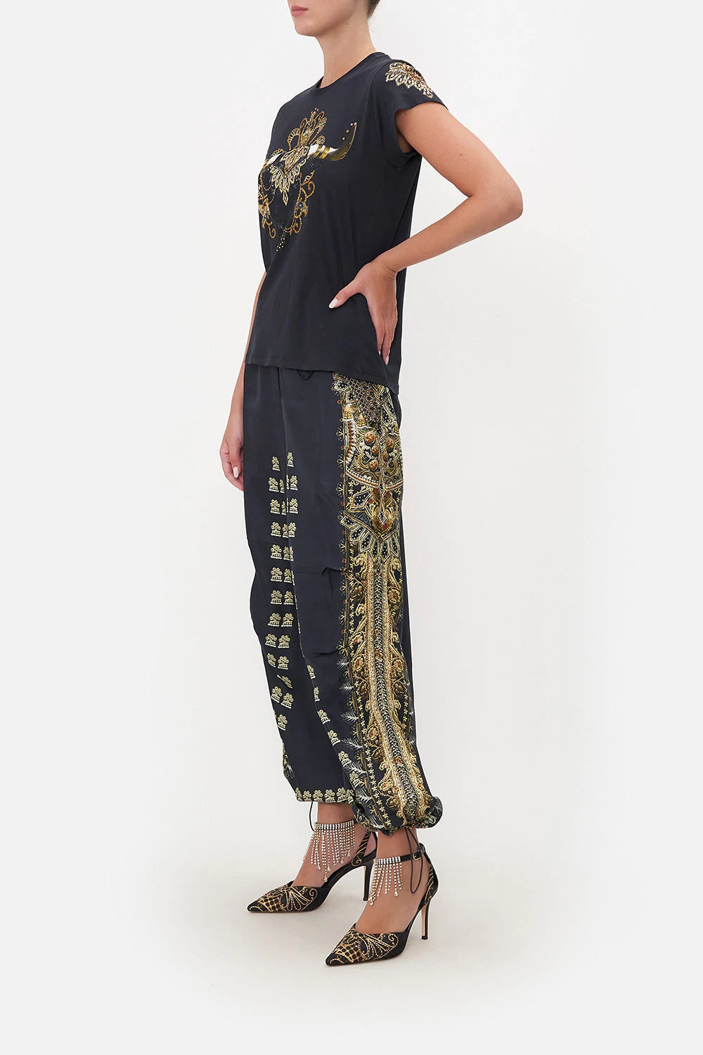 Slim Fit Round Neck Tee - Its All Over Torero by Camilla — view 4