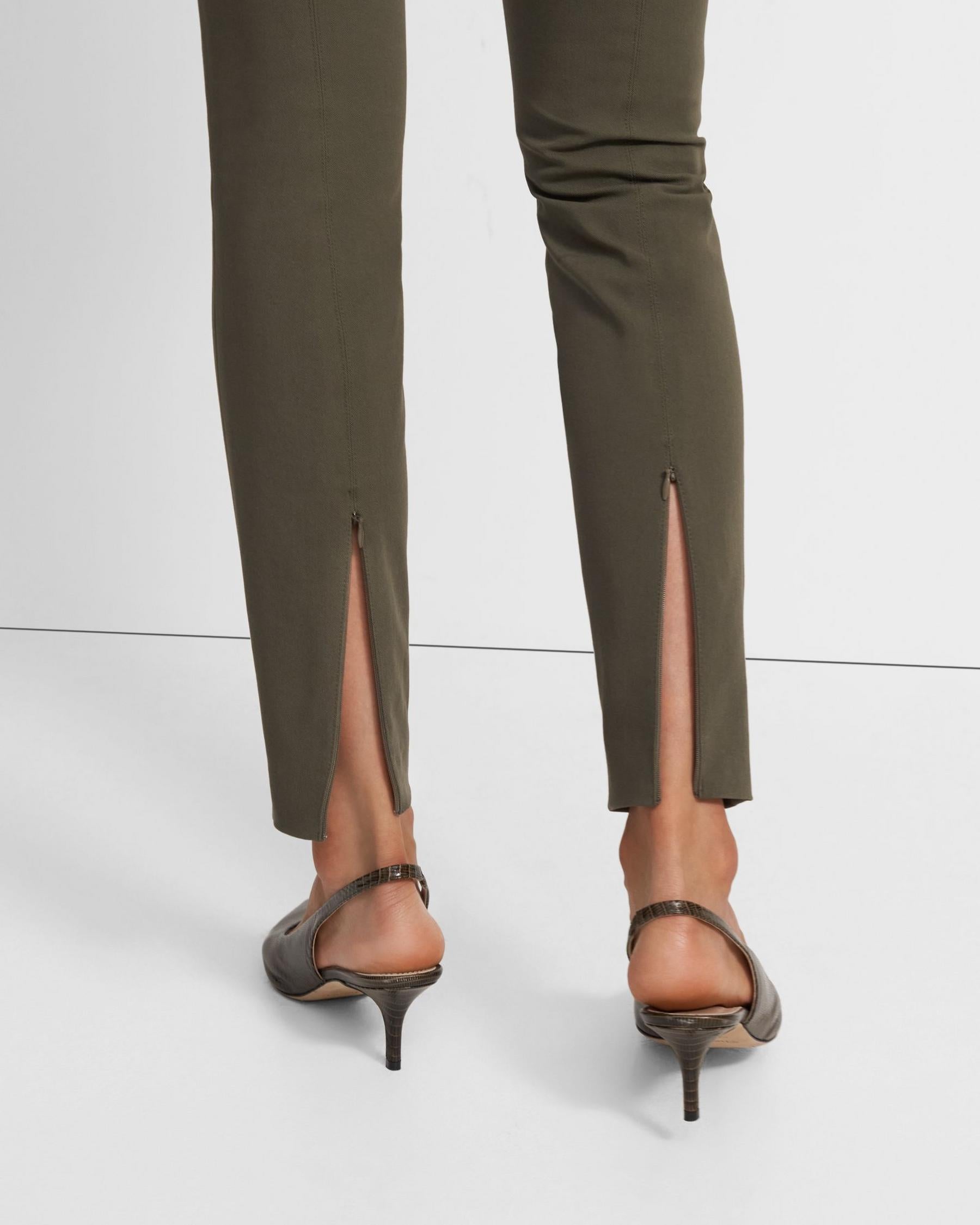Bi-Stretch Cotton Twill Seamed Trousers - Teak by Theory — view 3