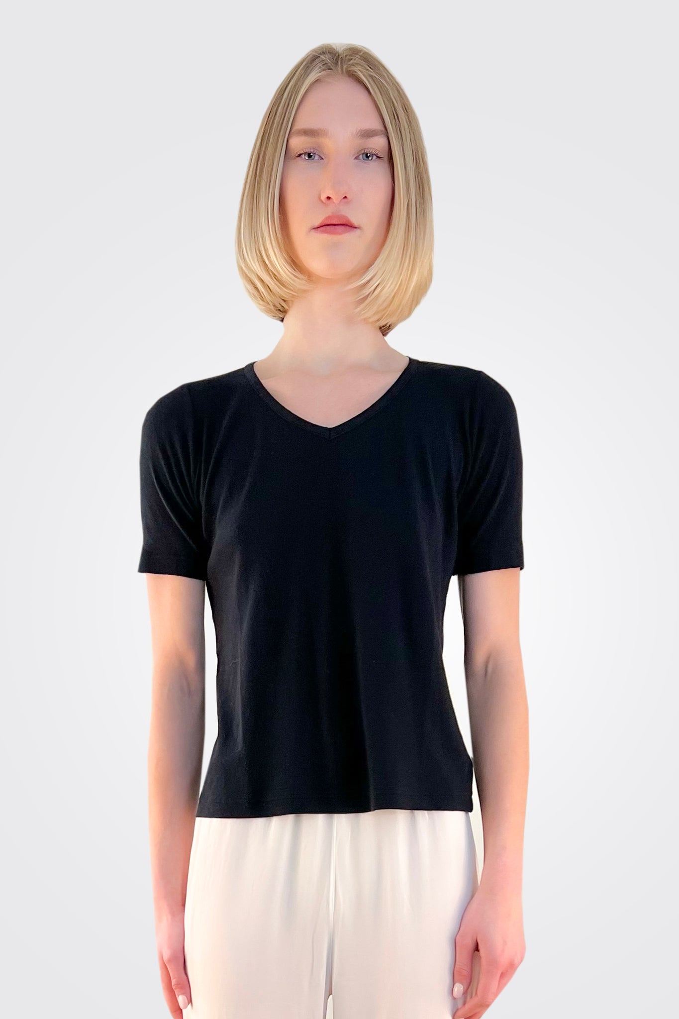 V-Neck Tee - Black by Private 0204 | 25 South Boutiques