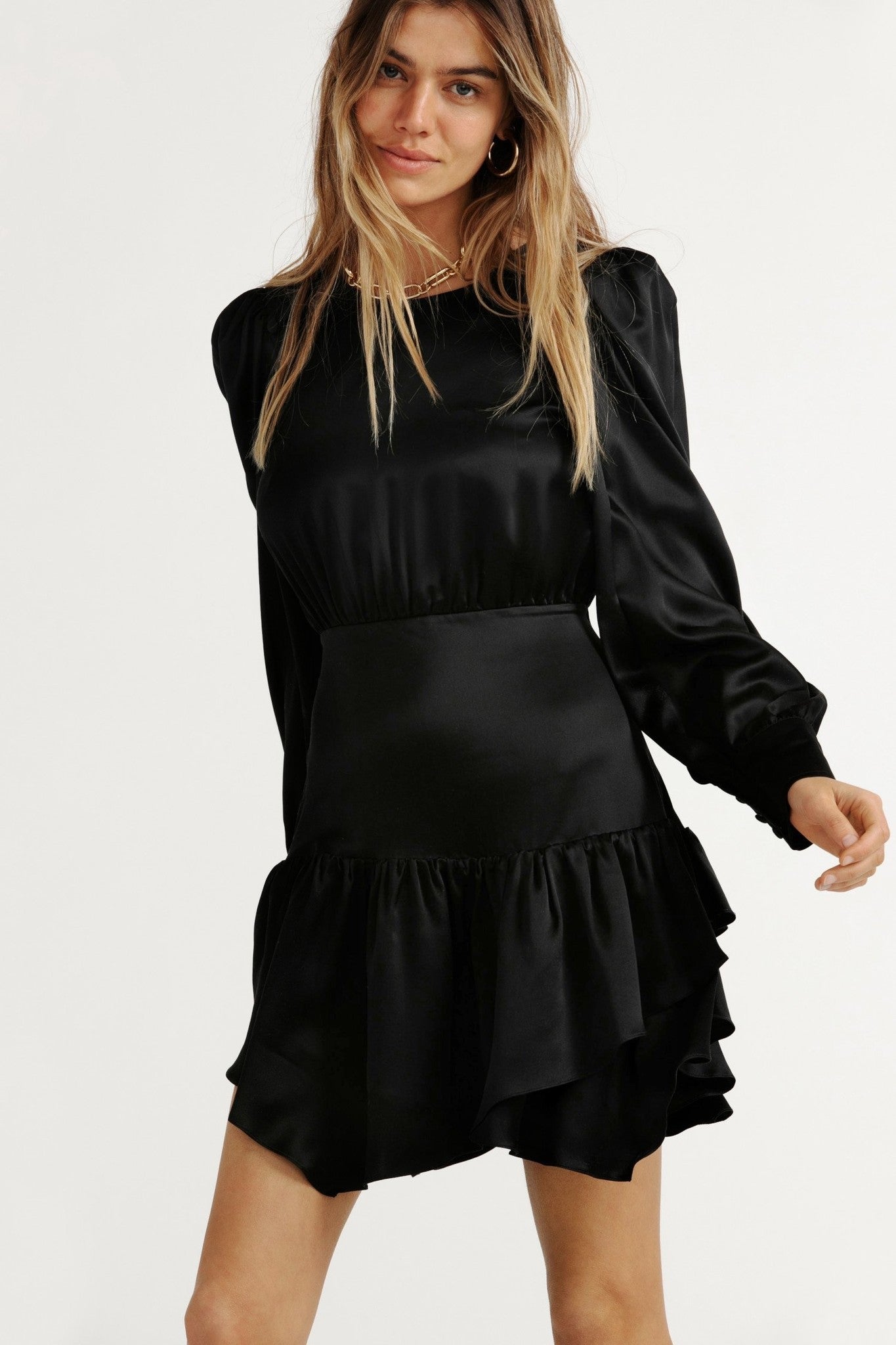 Teyana Silk Mini Dress - Black by LoveShackFancy | 25 South Boutiques