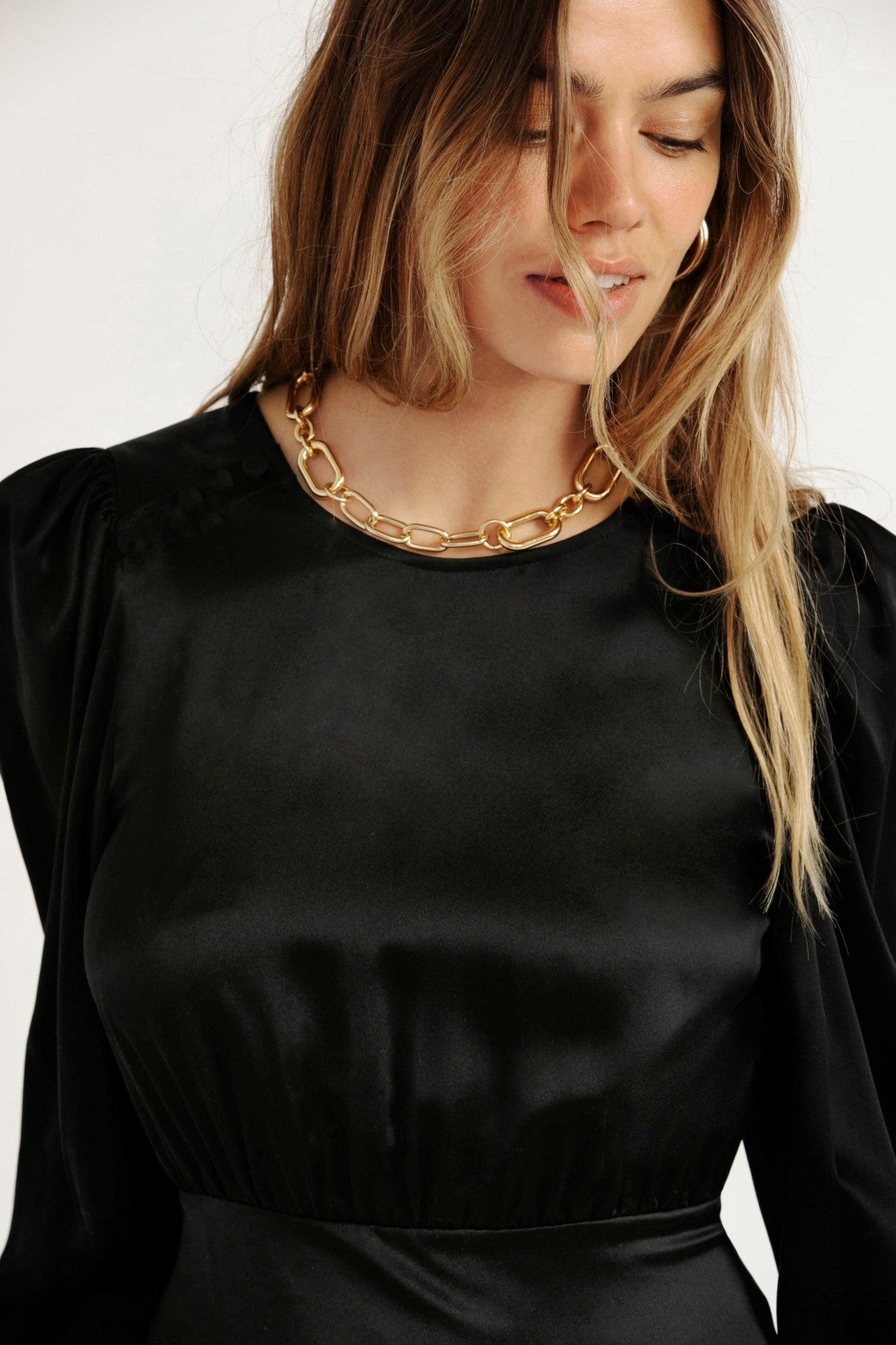 Teyana Silk Mini Dress - Black by LoveShackFancy — view 3