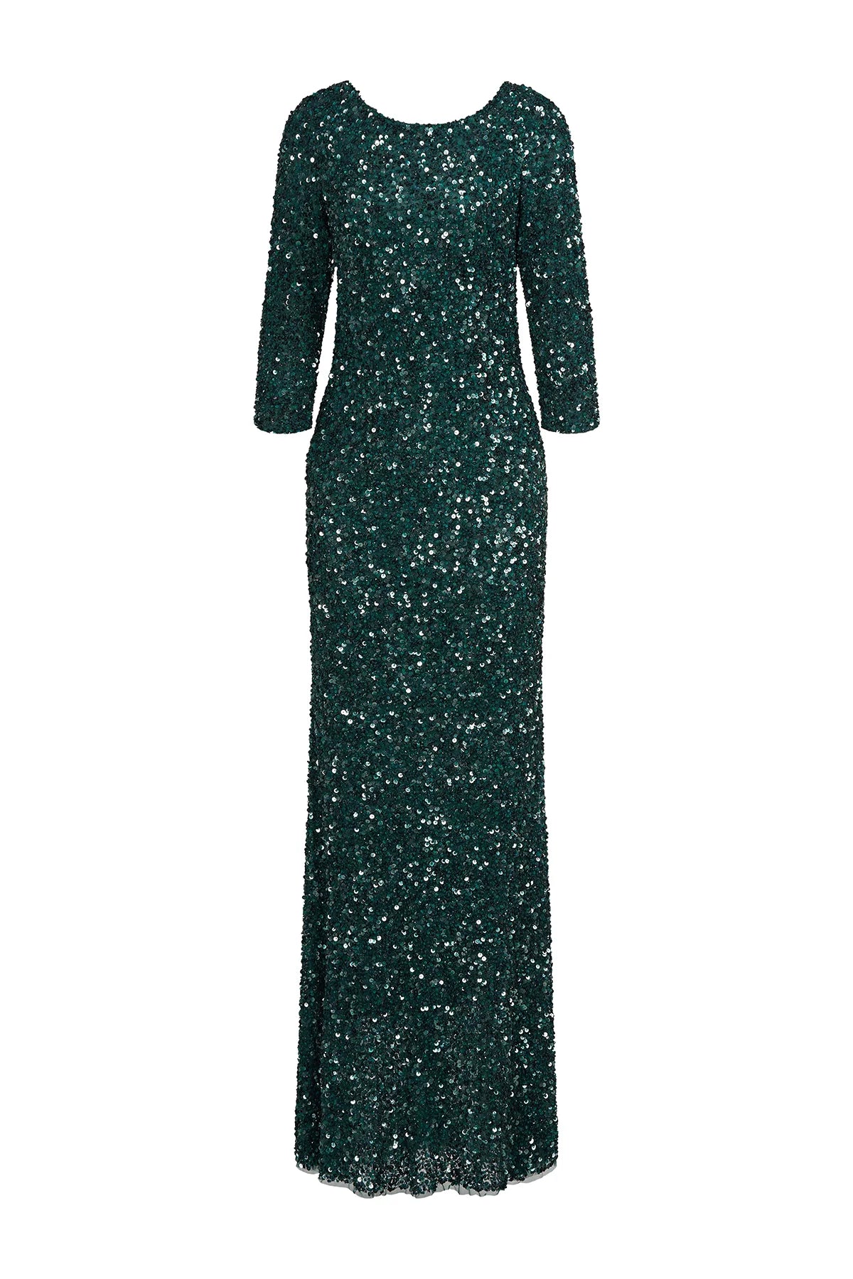 3/4 Sleeve Sequin Dress - Pine — view 5
