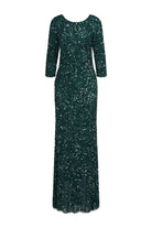 3/4 Sleeve Sequin Dress - Pine — view 5