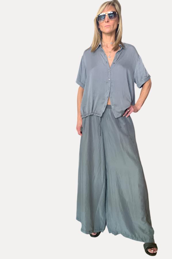 Wide Leg Pants - Grey Mist by Transit Par-Such | 25 South Boutiques