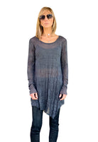 Nolia Sheer Mesh Top - Grey by Studio B3 | 25 South Boutiques