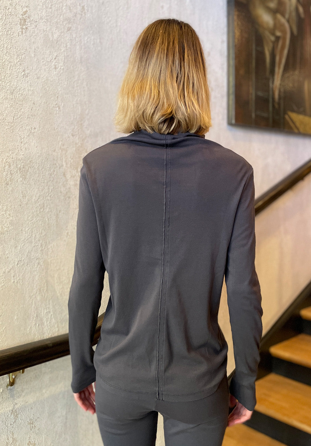 Cotton Turtleneck - Graphite by Kristensen — view 3