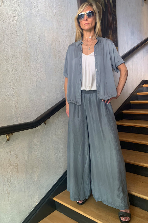 Wide Leg Pants - Grey Mist by Transit Par-Such — alternate view