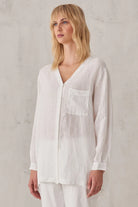 Linen Pocket Shirt - White by Transit Par-Such — view 3