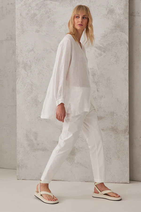 Linen Pocket Shirt - White by Transit Par-Such — view 4