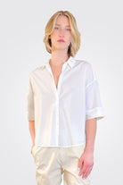 Short Sleeve Blouse - White by Transit Par-Such | 25 South Boutiques