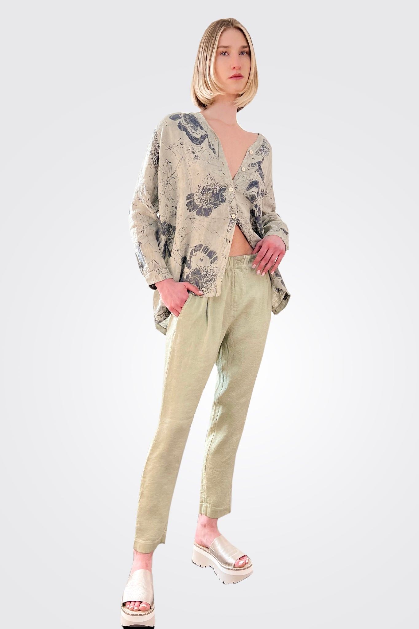 Linen Trousers - Green Water by Transit Par-Such | 25 South Boutiques