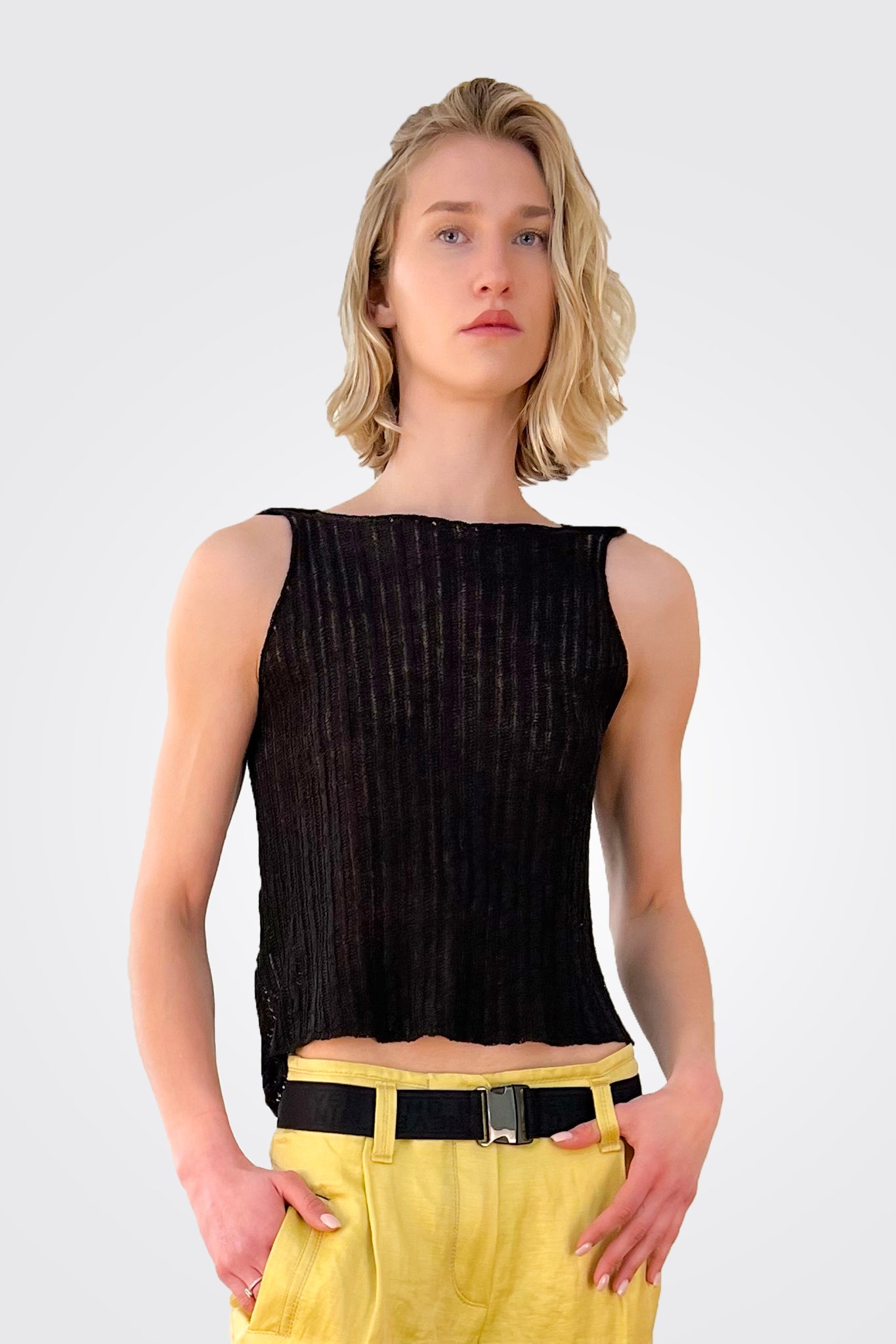 Knitted Tank - Black by Tandem | 25 South Boutiques