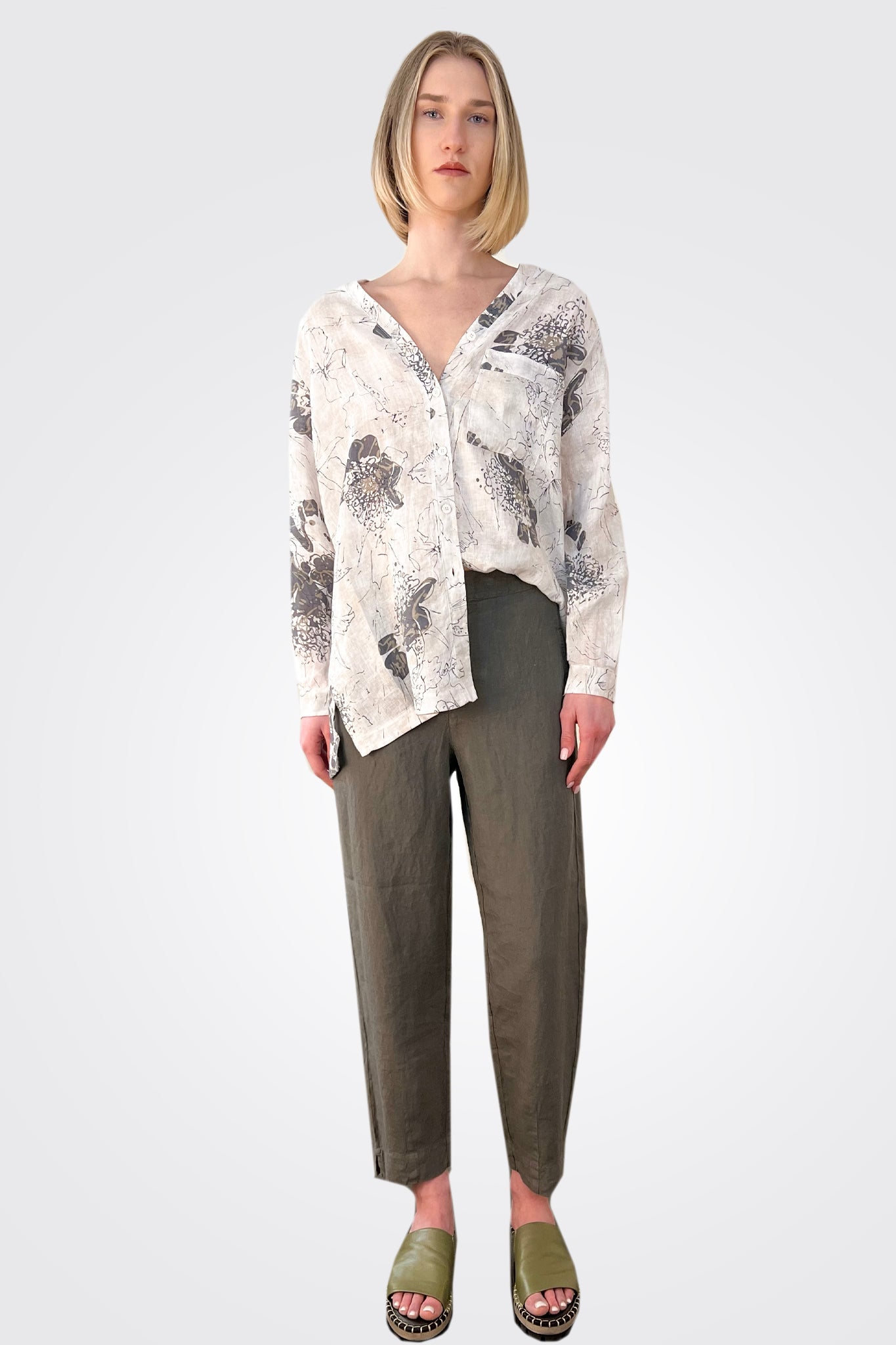 Linen Comfort Trousers - Grey by Transit Par-Such | 25 South Boutiques