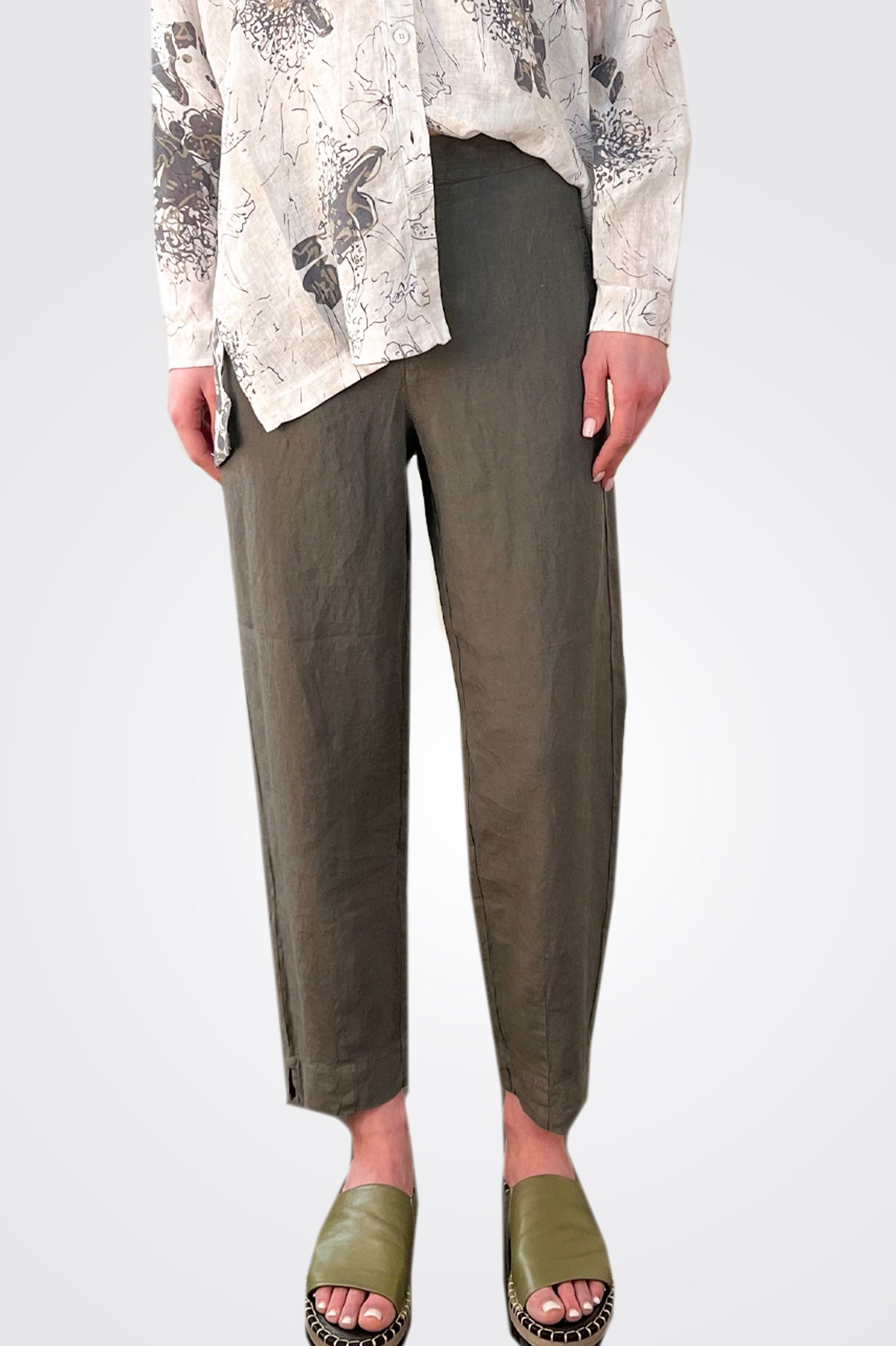 Linen Comfort Trousers - Grey by Transit Par-Such — alternate view