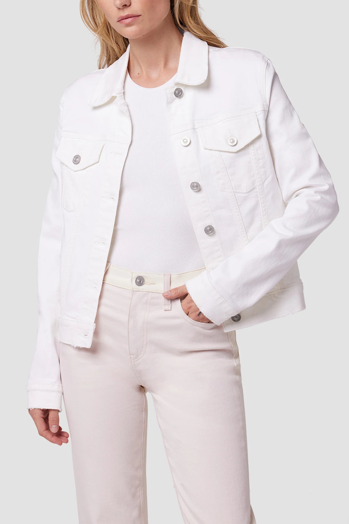 Classic Trucker Jacket - White by Hudson — alternate view