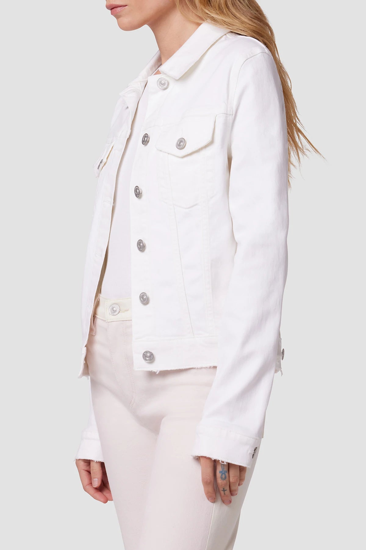Classic Trucker Jacket - White by Hudson — view 3