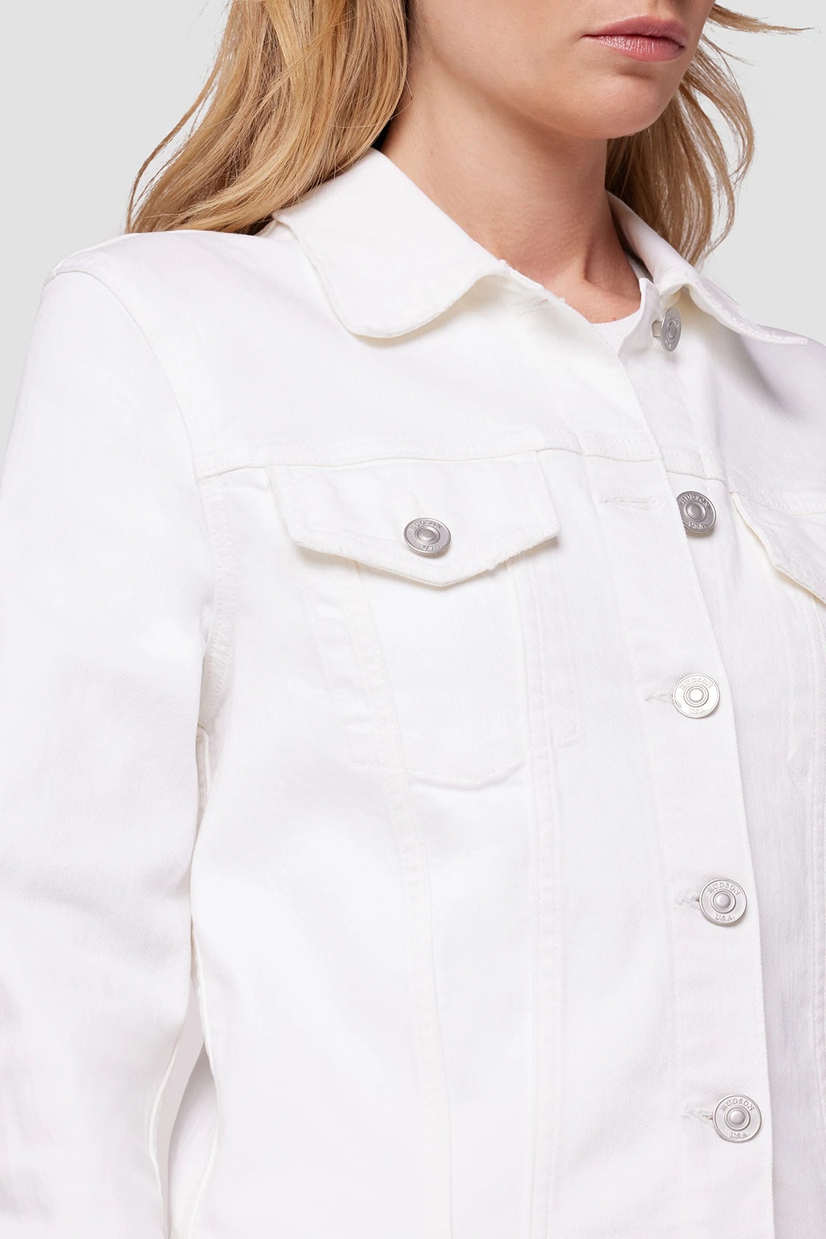 Classic Trucker Jacket - White by Hudson — view 5