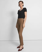 Leather Slim Kick Pant - Truffle by Theory — alternate view