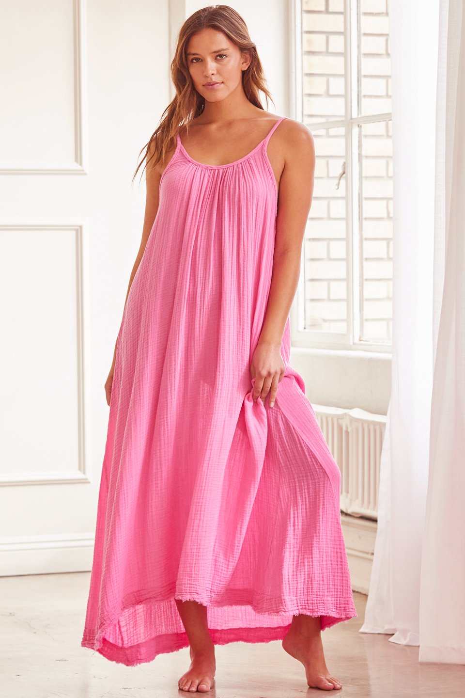 Tulum Low Back Maxi Dress - Peony by 9Seed — view 4