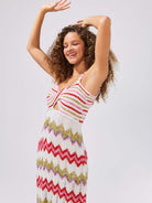 Boucle Twisted Bandeau Sundress - Zig Zag White by Hayley Menzies — alternate view