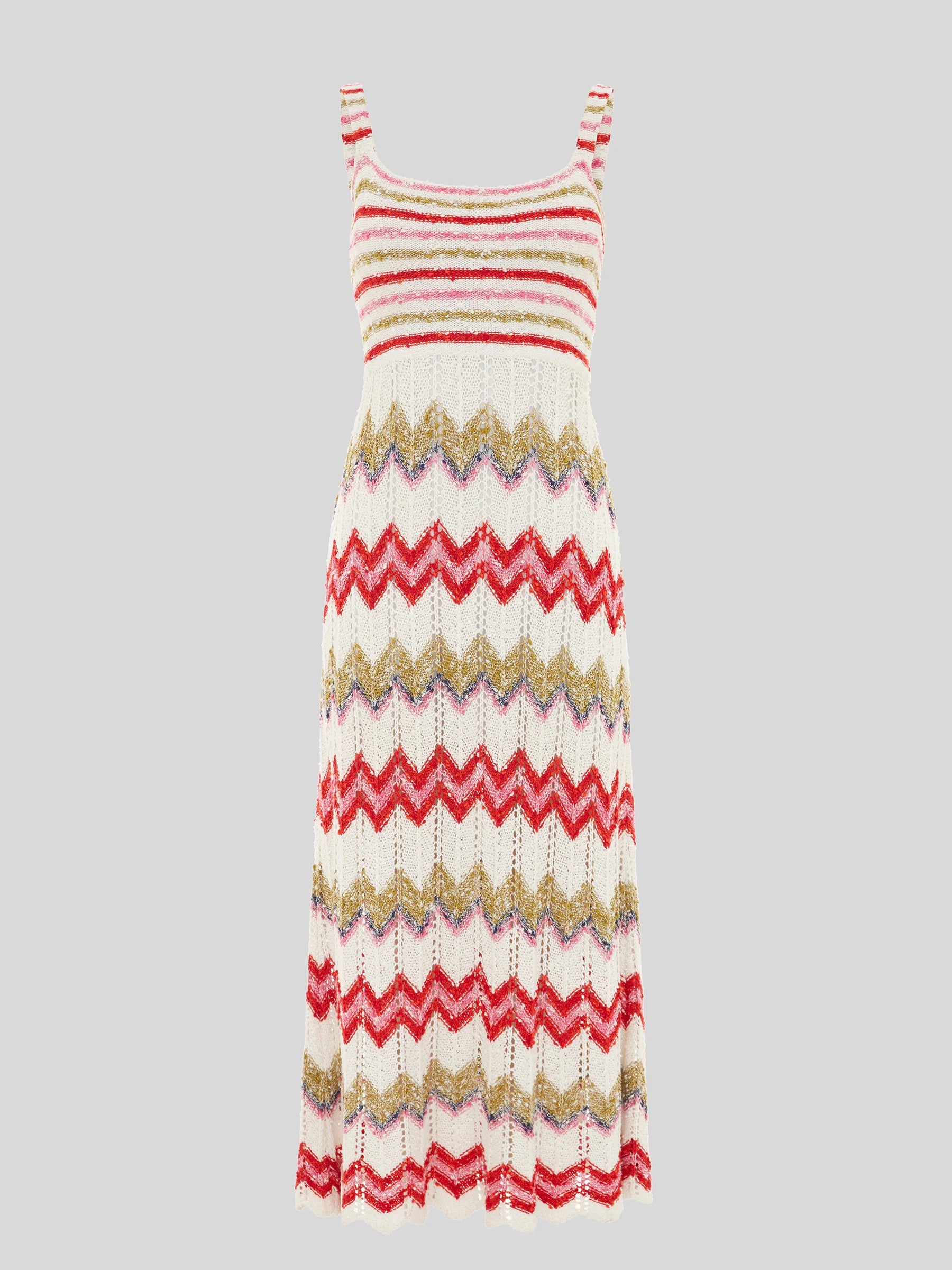 Boucle Twisted Bandeau Sundress - Zig Zag White by Hayley Menzies — view 6