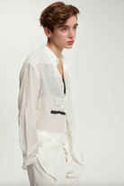 Cotton & Silk Voile Shirt - Original Off White by Umit Unal — alternate view