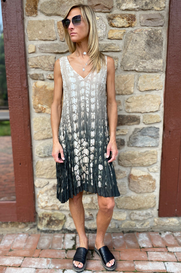 V Neck Dress - Stone by Viviana Uchitel | 25 South Boutiques