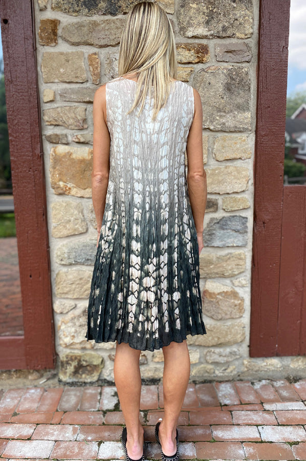 V Neck Dress - Stone by Viviana Uchitel — alternate view