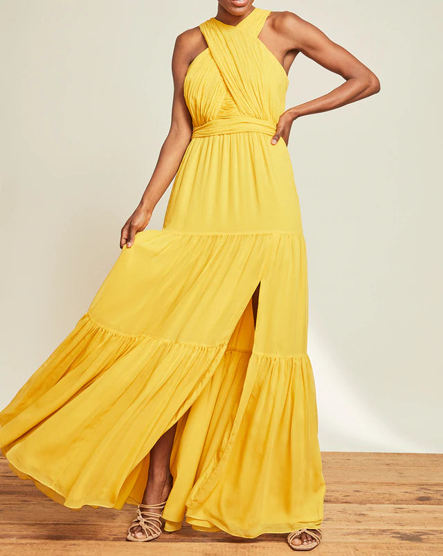 Florencia Silk Dress - Canary by Veronica Beard — view 3