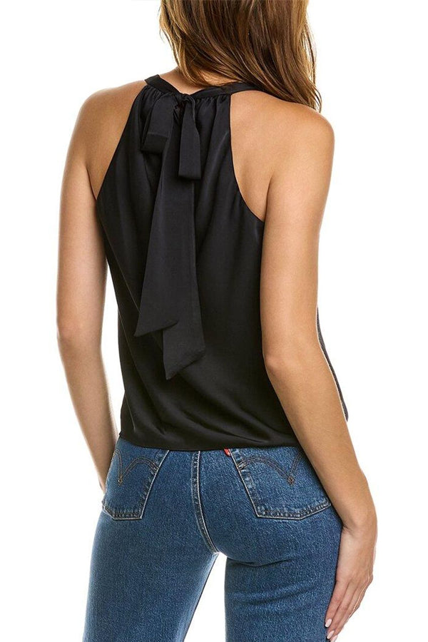 Victoria Cowl Neck Top - Black by Ramy Brook — alternate view
