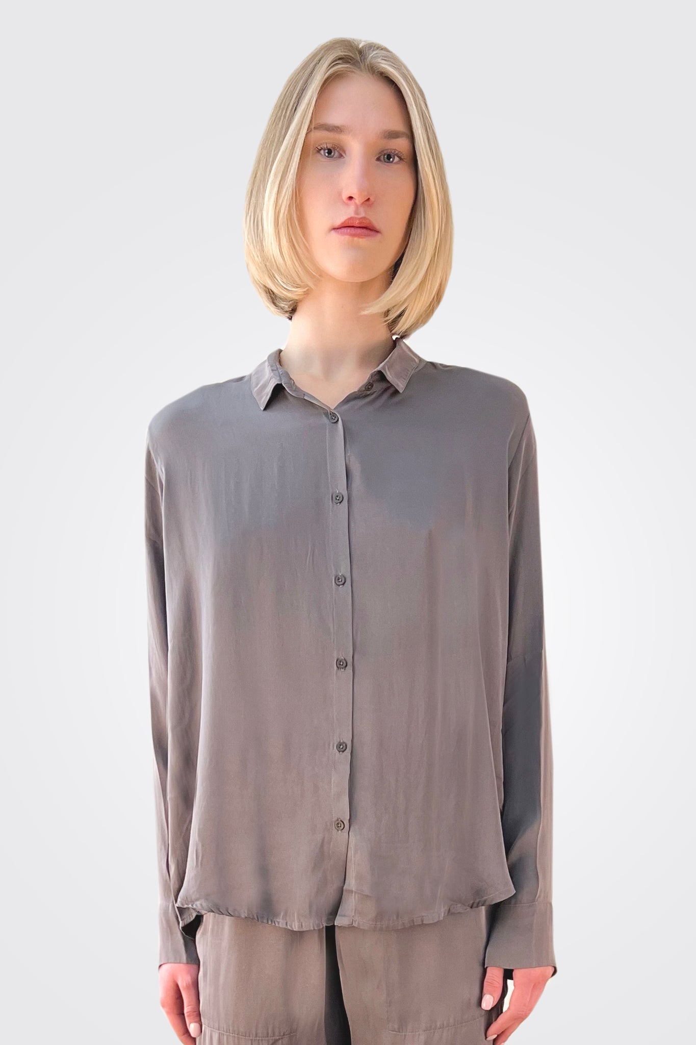 Silk Button Down Blouse - Visione by Private 0204 — alternate view