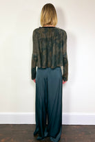 Wide Leg Satin Pants - Blue by Tandem — view 3