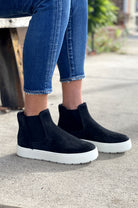 Warren Suede Chelsea Sneaker - Black by Vince — view 3