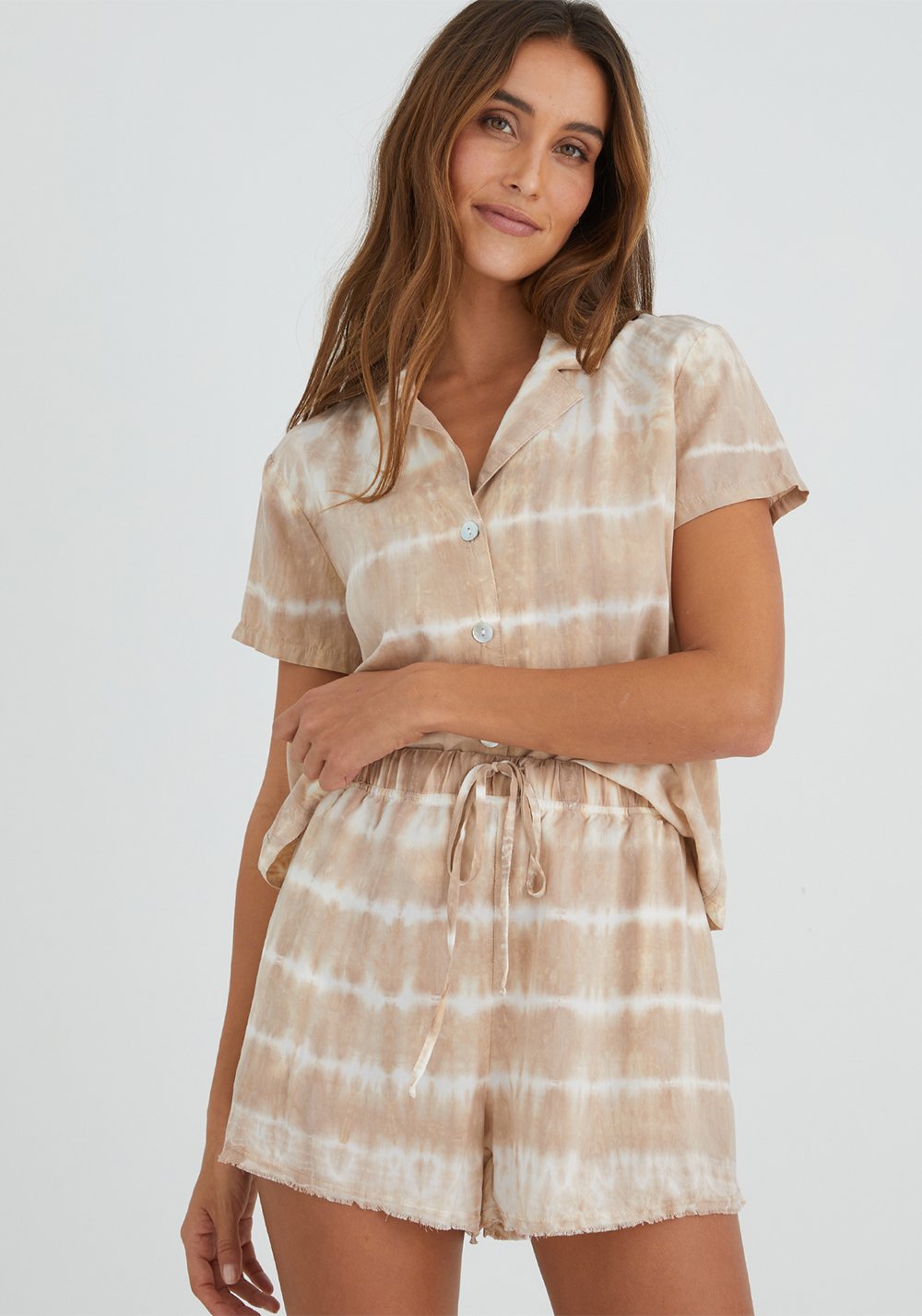High Waisted Flower Short - Washed Sage Tie Dye by Bella Dahl | 25 South Boutiques
