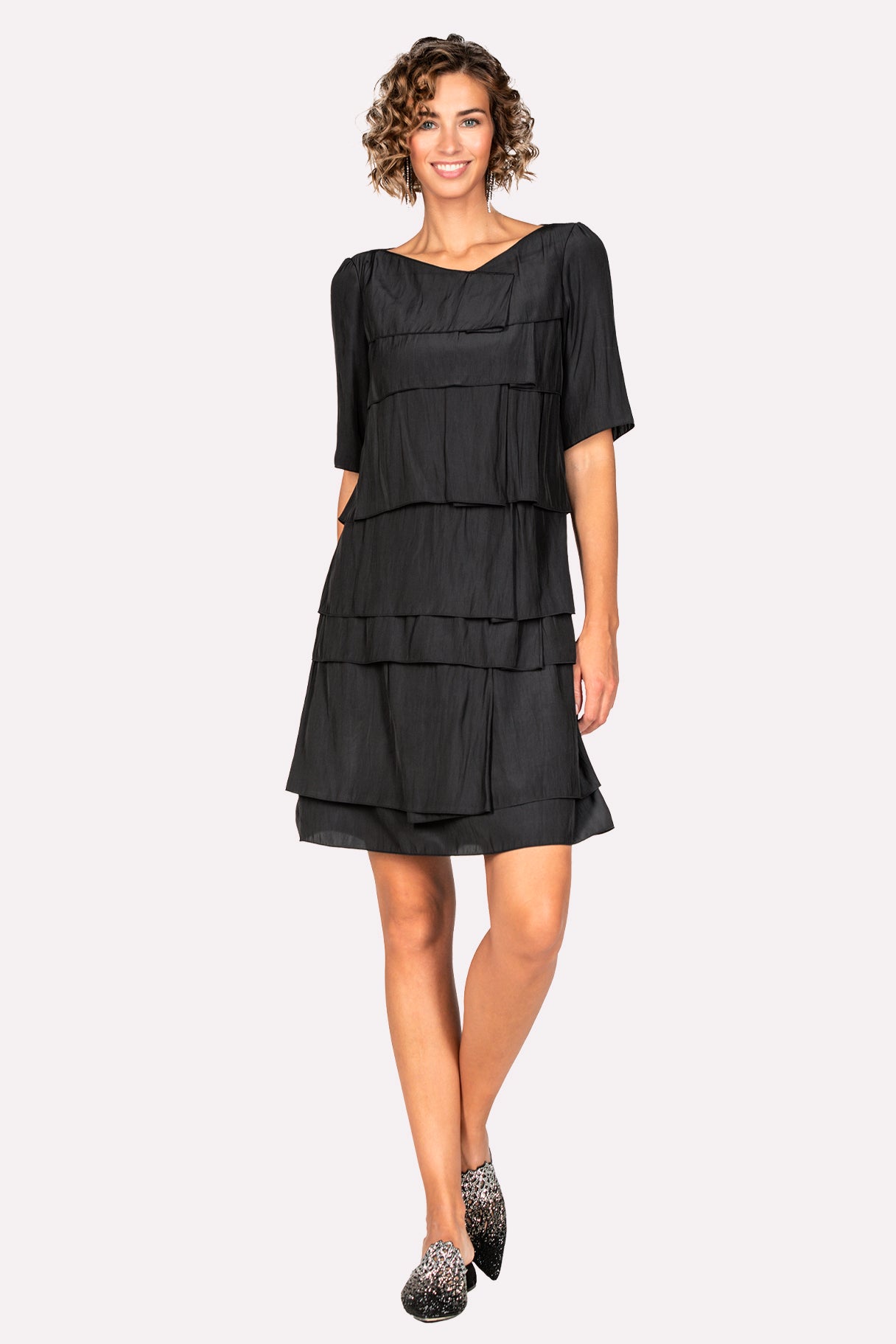 Waves Tiered Dress - Black by Beate Heymann | 25 South Boutiques