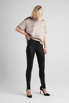 Barbara High Rise Skinny Jean - Noir Leatherette by Hudson | 25 South Boutiques