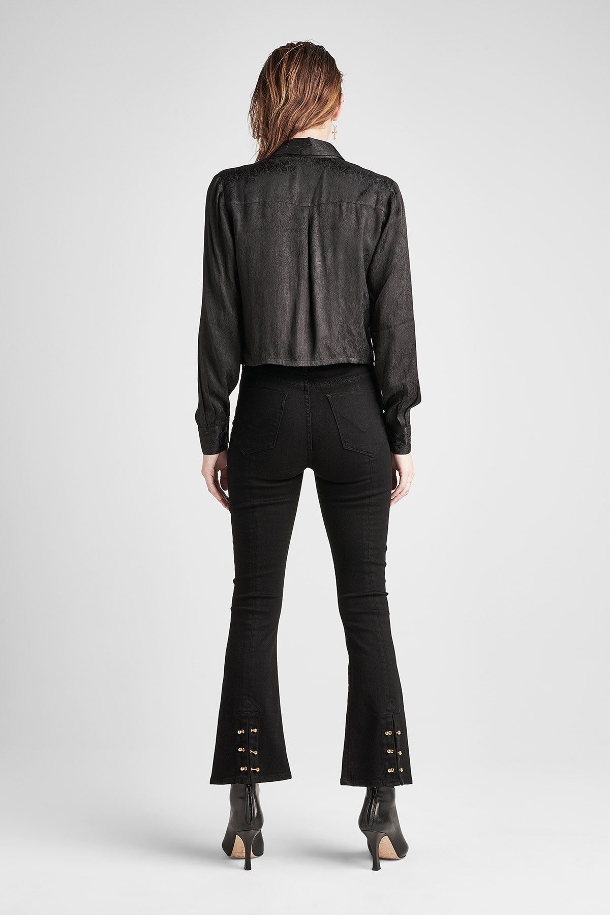 Holly High Rise Crop Flare - Black by Hudson — view 3