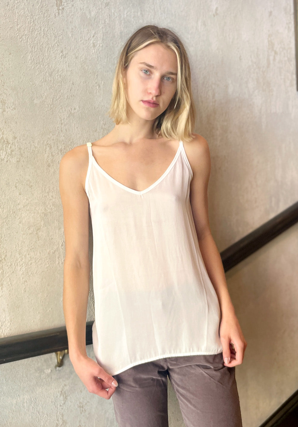 Silk Tank - White by Private 0204 — alternate view
