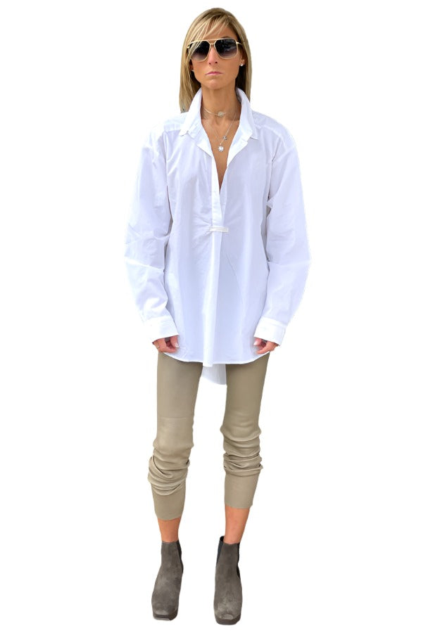 Hi Lo Blouse - White by Kristensen — alternate view