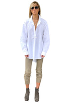 Hi Lo Blouse - White by Kristensen — alternate view