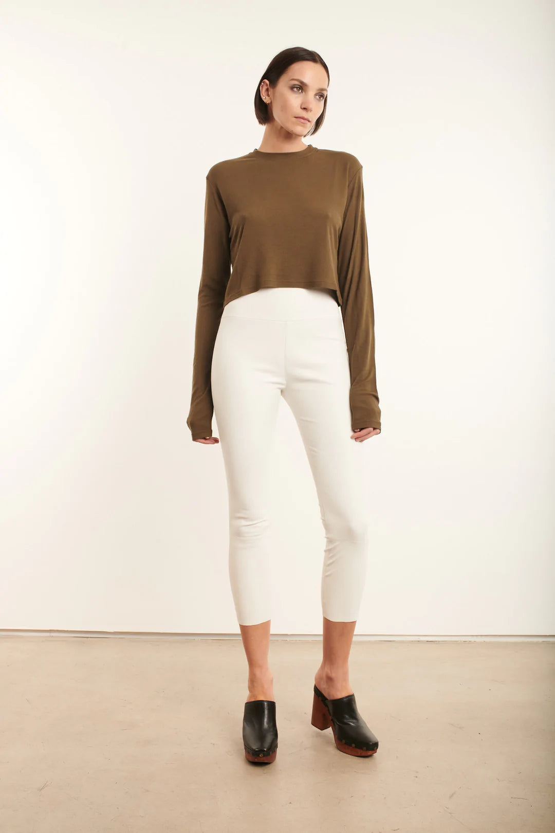 Capri Leather Legging - White by SPRWMN — alternate view