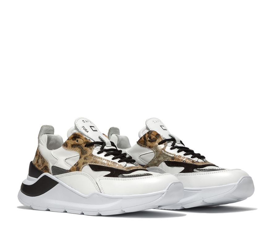 Fuga Animalier Sneakers - White Leopard by D.A.T.E. — alternate view