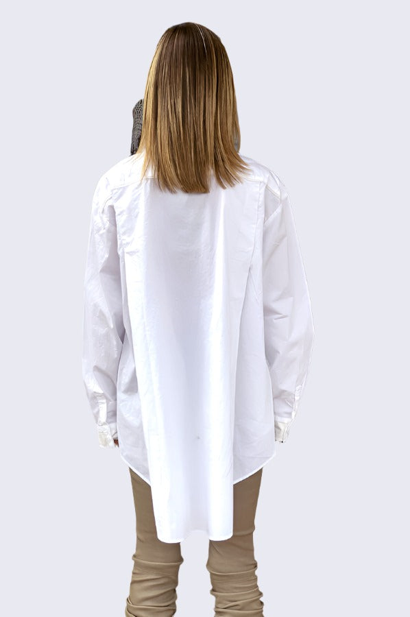 Hi Lo Blouse - White by Kristensen — view 3
