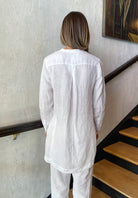 Regular Fit Linen Long Shirt - White by Transit Par-Such — view 3