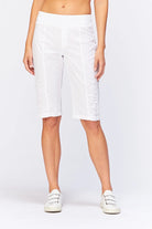 Tatem Bermuda Shorts - White by XCVI | 25 South Boutiques