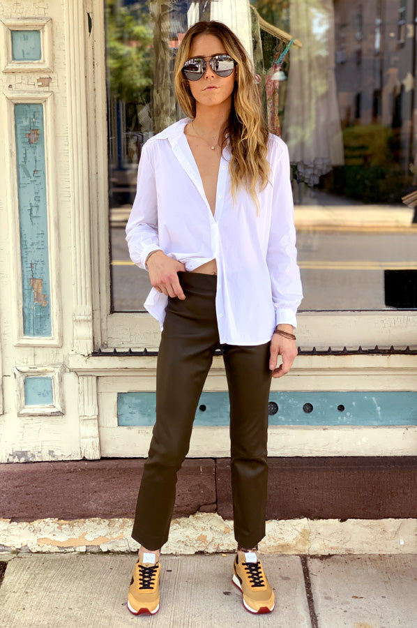 Button Up Flare Back Shirt - White by Tandem — alternate view