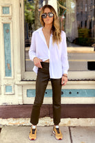 Button Up Flare Back Shirt - White by Tandem — alternate view